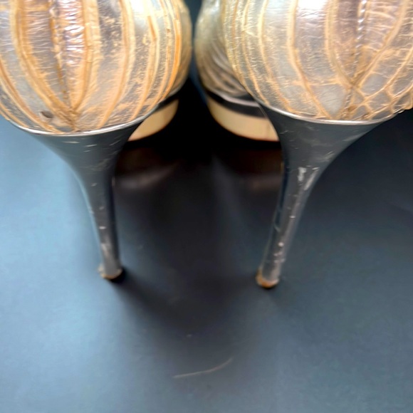 TOO SASSY!! Sz 9.5 Peeptoe snake skin platform heels!! - Picture 4 of 7